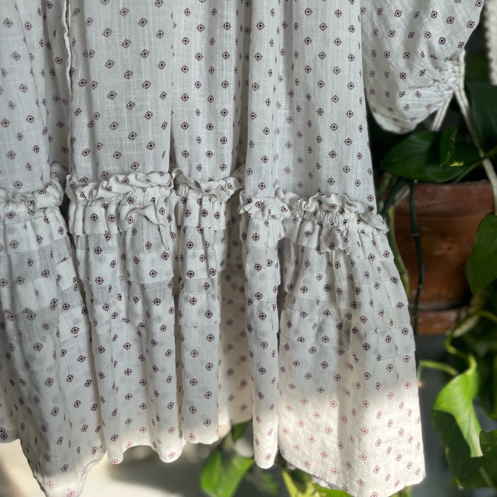 Free People Cream Ruffle Mini Dress - Picture 4 of 5